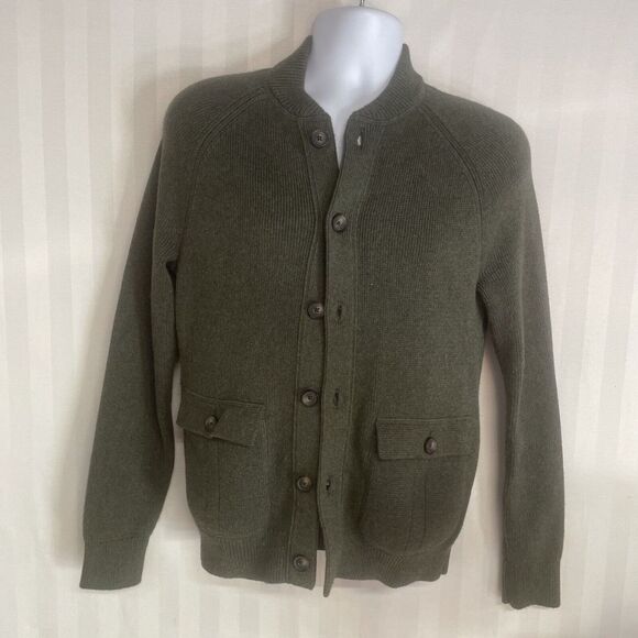 Banana‎ Republic Cardigan Sweater Mens S/ P Gray Cotton 6-Button Long Sleeve - Picture 1 of 10